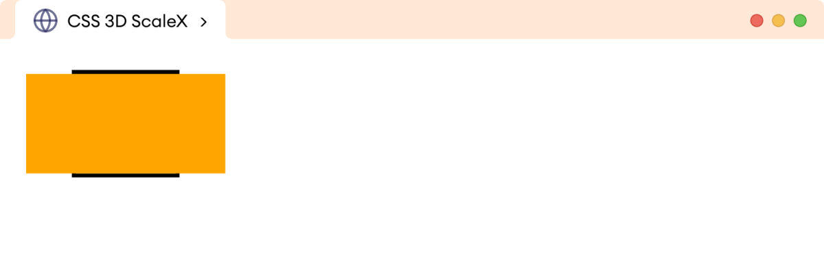 CSS 3D Transform ScaleX Example CSS 3D Transform ScaleX Example