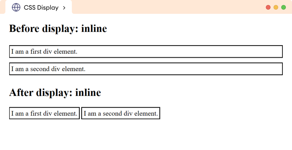 CSS Display Inline Example CSS Display Inline Example