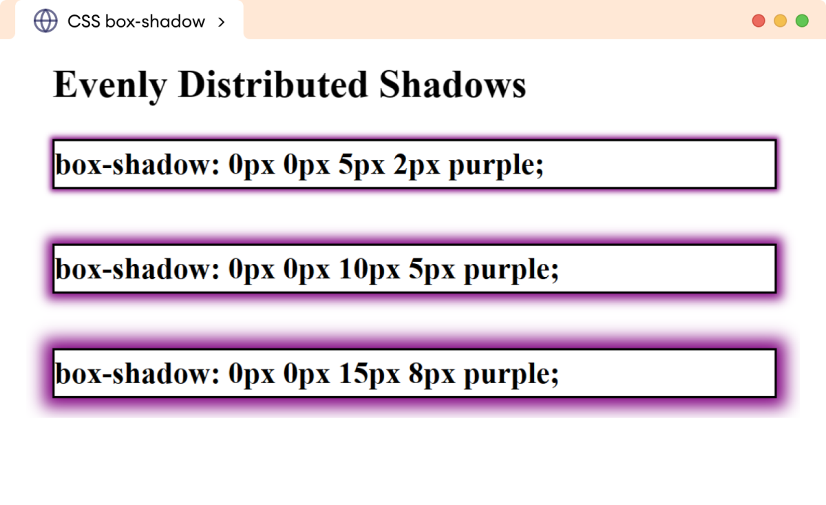 CSS Evenly Distributed Shadow Example CSS Evenly Distributed Shadow Example