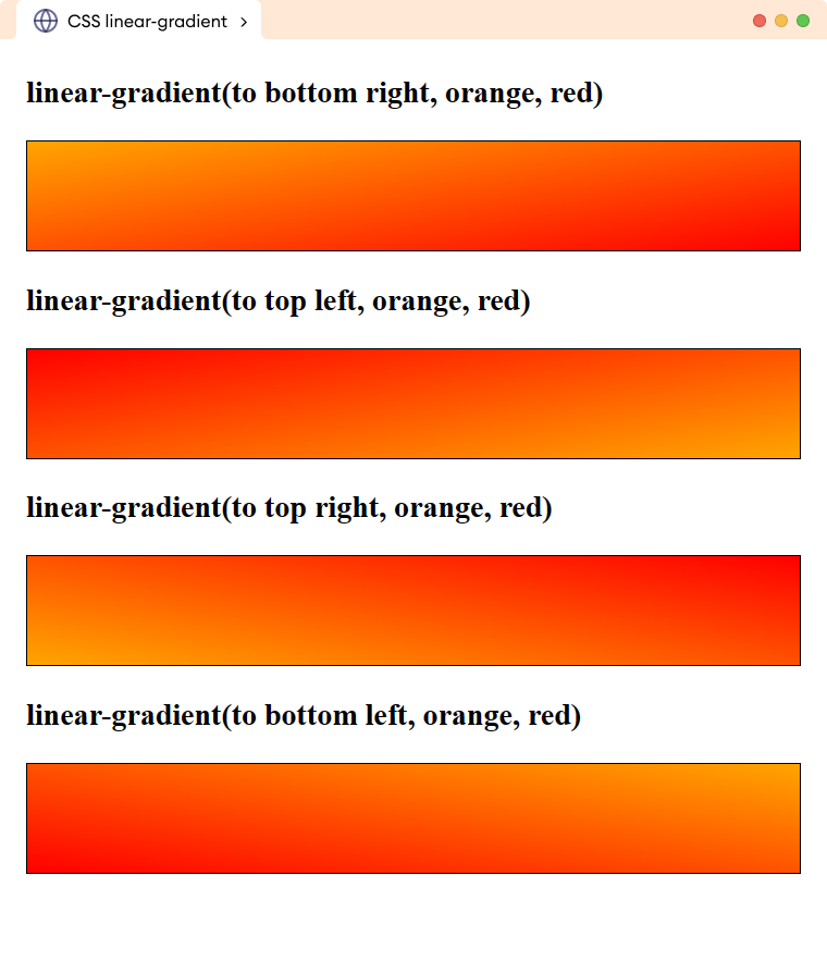 CSS Linear Gradient Example CSS Linear Gradient Example