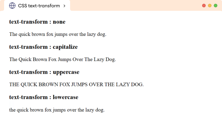 CSS Text Transform Example CSS Text Transform Example Description