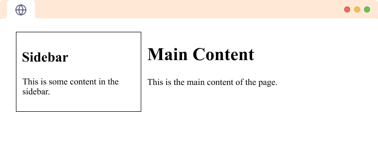HTML Aside Example with CSS HTML aside element with main content