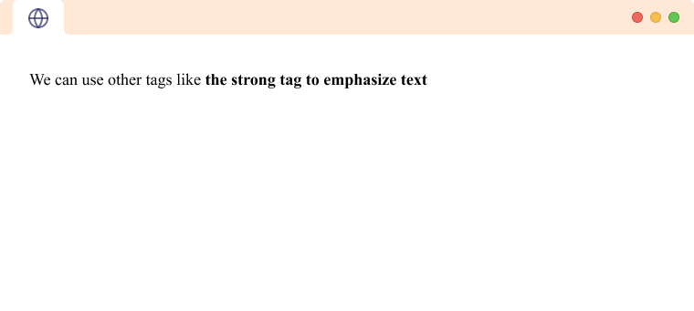 HTML <strong> inside an HTML paragraph <strong> tag nested inside a HTML <p> tag