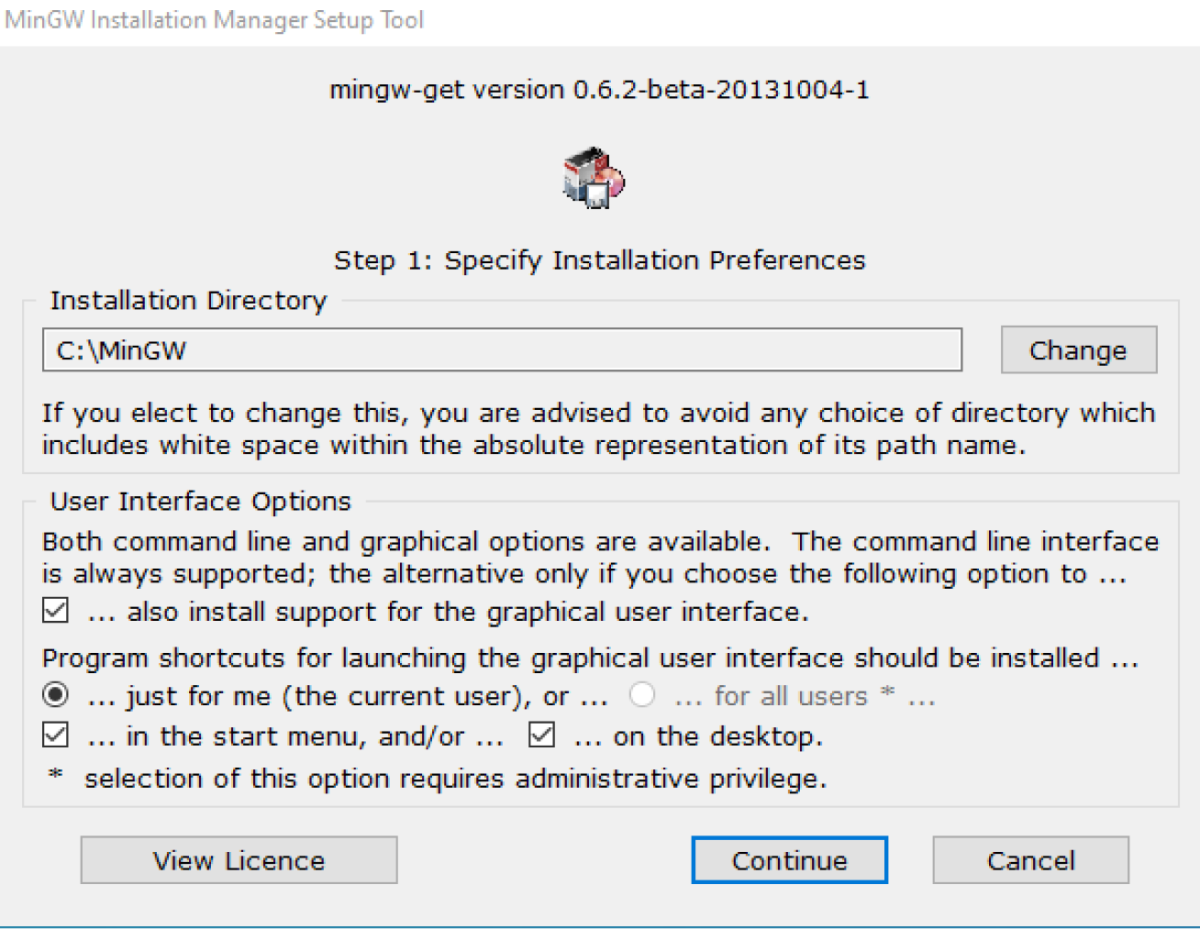 C++ Run MinGW Installer C++ Run MinGW Installer